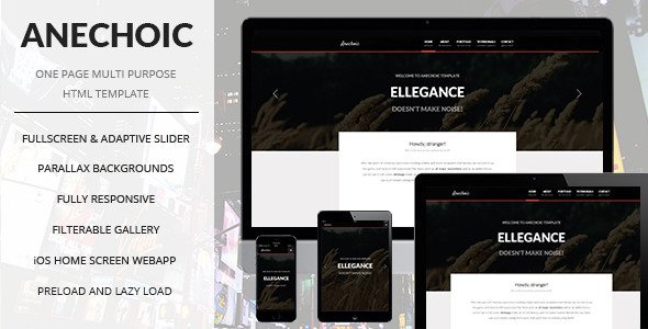 Anechoic | One Page Multipurpose Site Template
 FXTheme