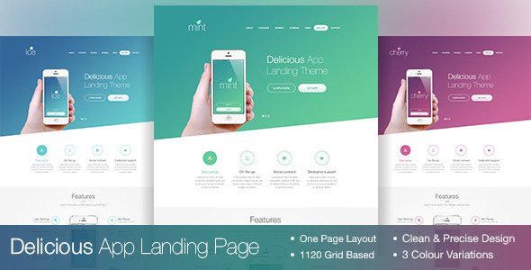 Delicious App Landing PSD Theme
 FXTheme