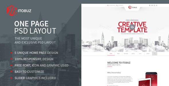 Itobuz One Page PSD Template
 FXTheme PSDTemplates
