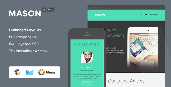 Mason - Responsive Email + Themebuilder Access
 FXTheme