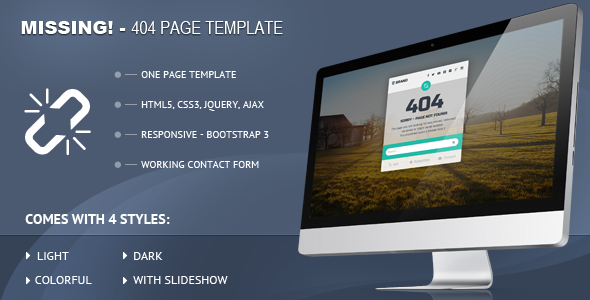 Missing - 404 Responsive Page Template
 FXTheme