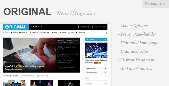 Original - Responsive Magazine WordPress Theme
 FXTheme
