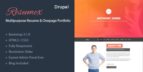 ResumeX - Drupal multipurpose & One Page Portfolio
 FXTheme