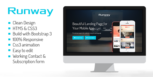 Runway-Responsive App Landing Page Template
 FXTheme