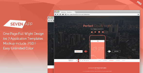 Seven App - One Page App Landing Page
 FXTheme