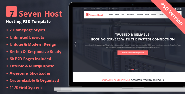 Seven Host - Hosting PSD Template
 FXTheme