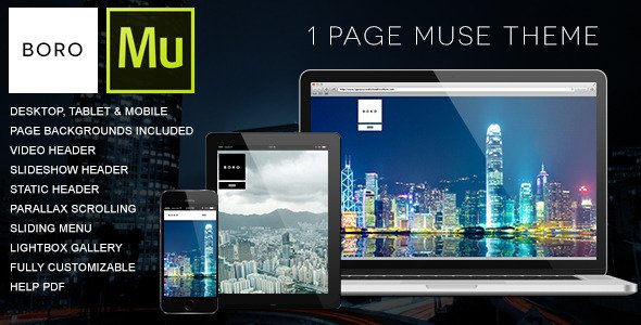 Boro 1 Page Muse Theme
 TFx