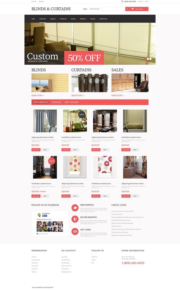 Curtains Store PrestaShop Theme TMT
