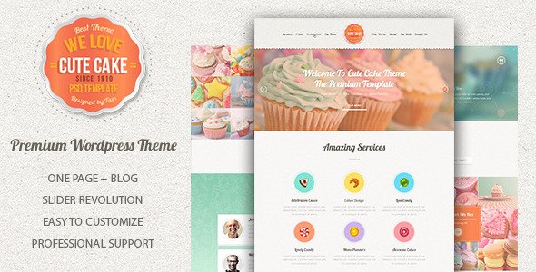 Cute Cake - Responsive One Page Wordpress Theme
 TFx