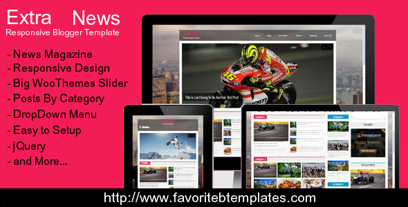 Extra News - Responsive Blogger Template
 TFx