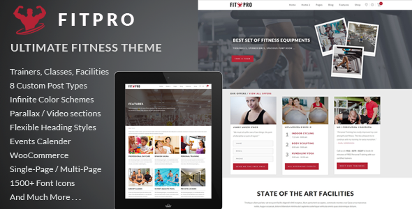 FitPro - Events Fitness Gym Sports WordPress Theme
 TFx