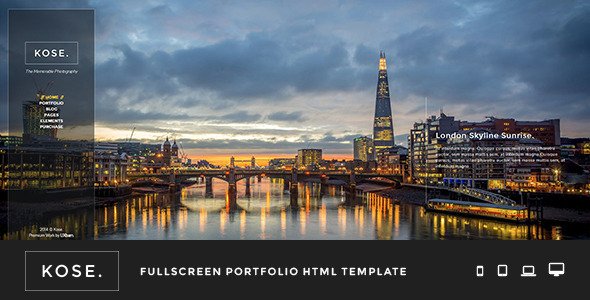 Kose - Fullscreen Portfolio HTML Template
 TFx