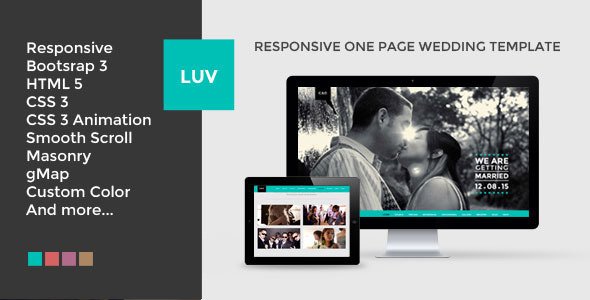 LUV - Responsive One Page HTML Wedding Template
 TFx