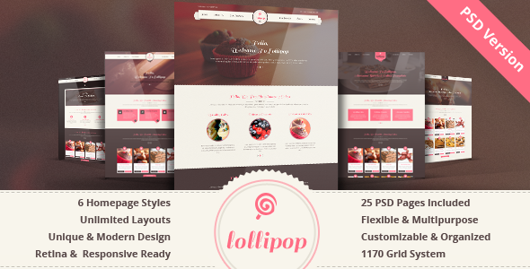 Lollipop - Awesome Sweets & Cakes Template
 FXTheme