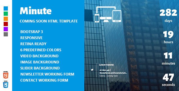 Minute | Responsive Coming Soon Theme
 FXTheme