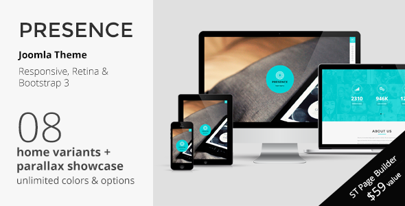 PRESENCE - Joomla One Page Parallax Template
 TFx