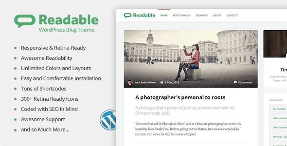 Readable - WordPress Theme Focused on Readability
 TFx