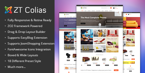 Responsive e-commerce joomla template ZT Colias
 TFx