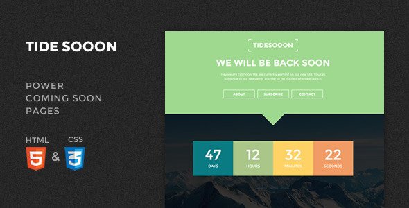 TideSoon - Power Coming Soon Template
 FXTheme