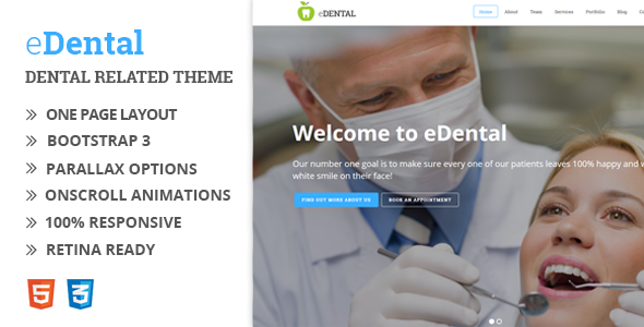 eDental - Parallax Responsive One Page Theme
 TFx