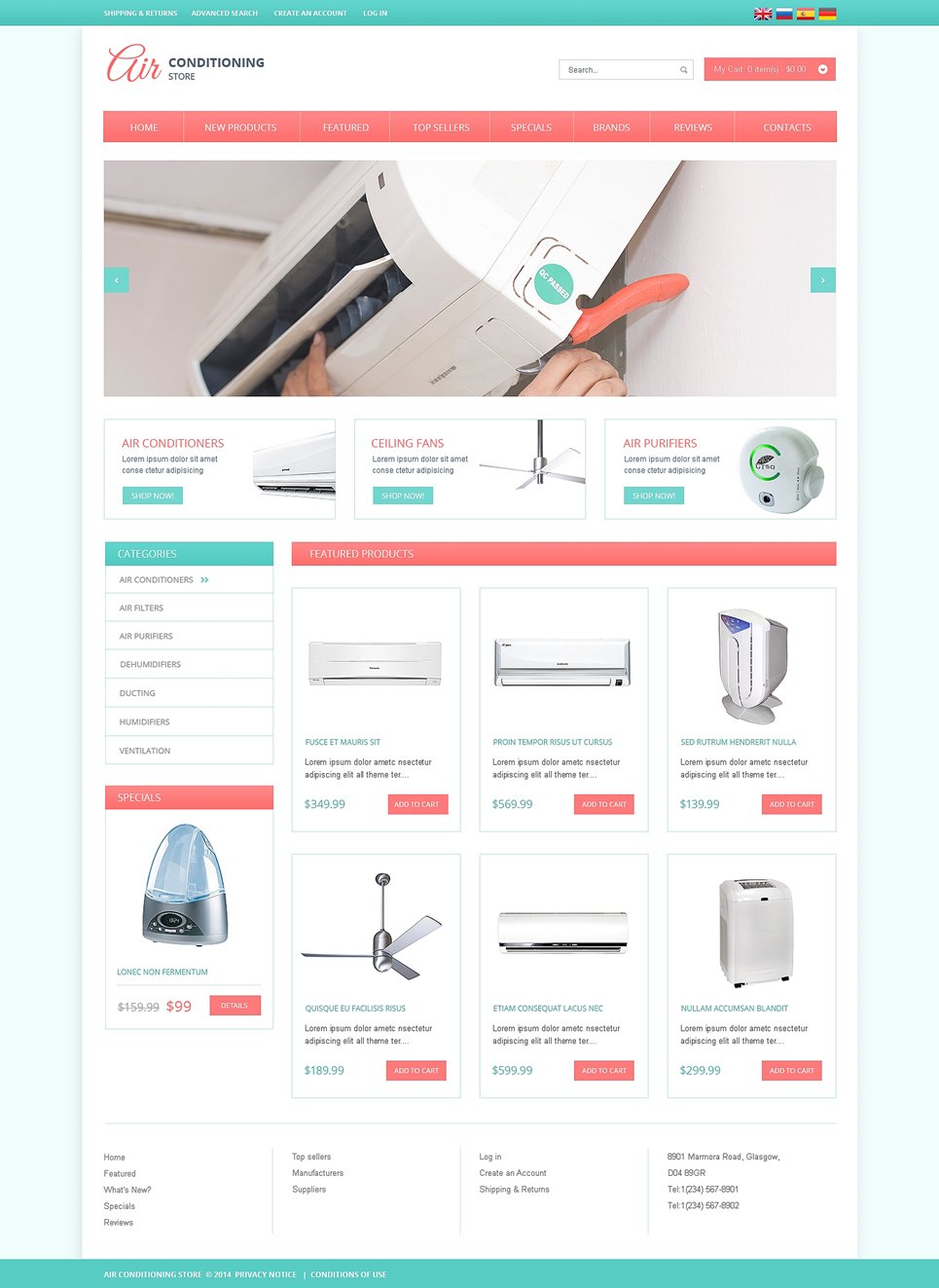Air Conditioning OsCommerce Template TMT
