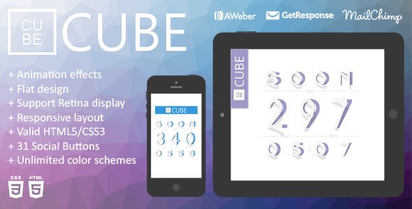 Cube - Animation Responsive Coming Soon Page 
 TFx