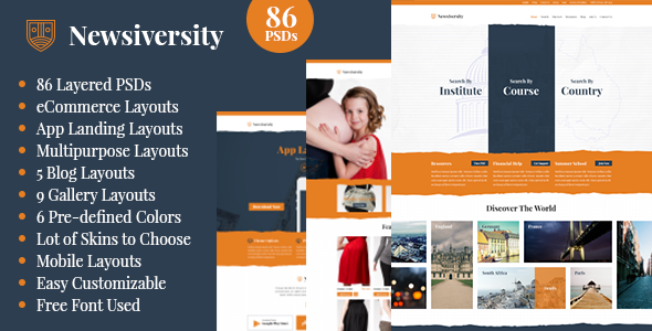 Newsiversity - PSD
 TFx PSDTemplates