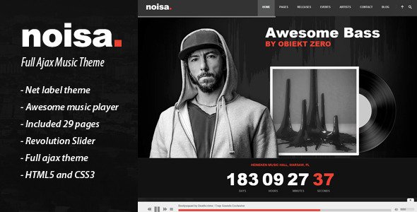Noisa - Full Ajax Music Theme
 TFx SiteTemplates