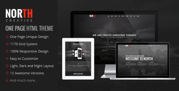 North - One Page Parallax Theme
 TFx SiteTemplates