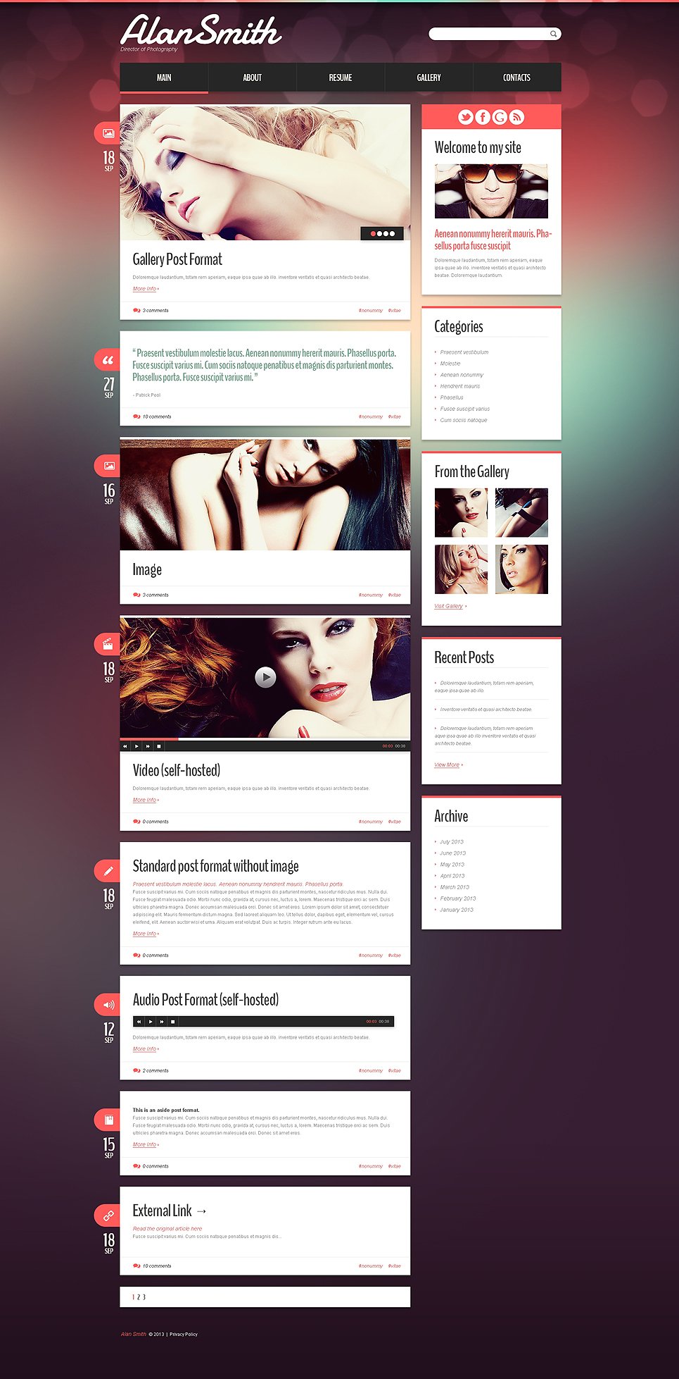 Photographer Portfolio Responsive WordPress Theme TMT