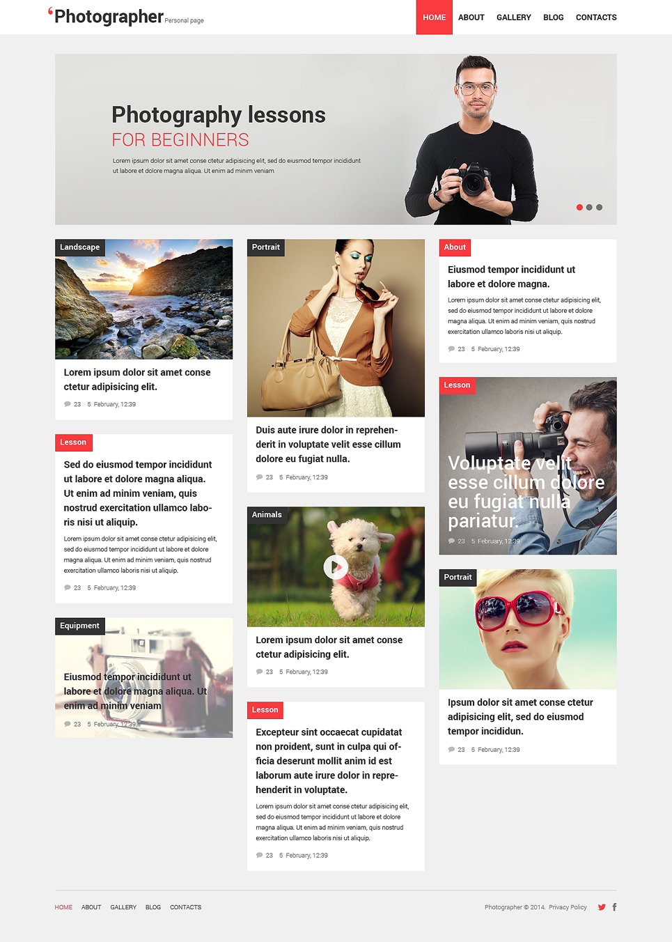 Photographer Portfolio Responsive WordPress Theme TMT