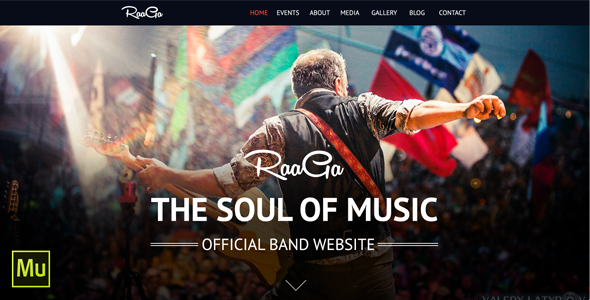 Raaga Parallax Muse Template for Musicians & Bands
 TFx