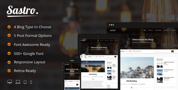 Sastro - 4 Personal Blog Type Wordpress Theme
 TFx