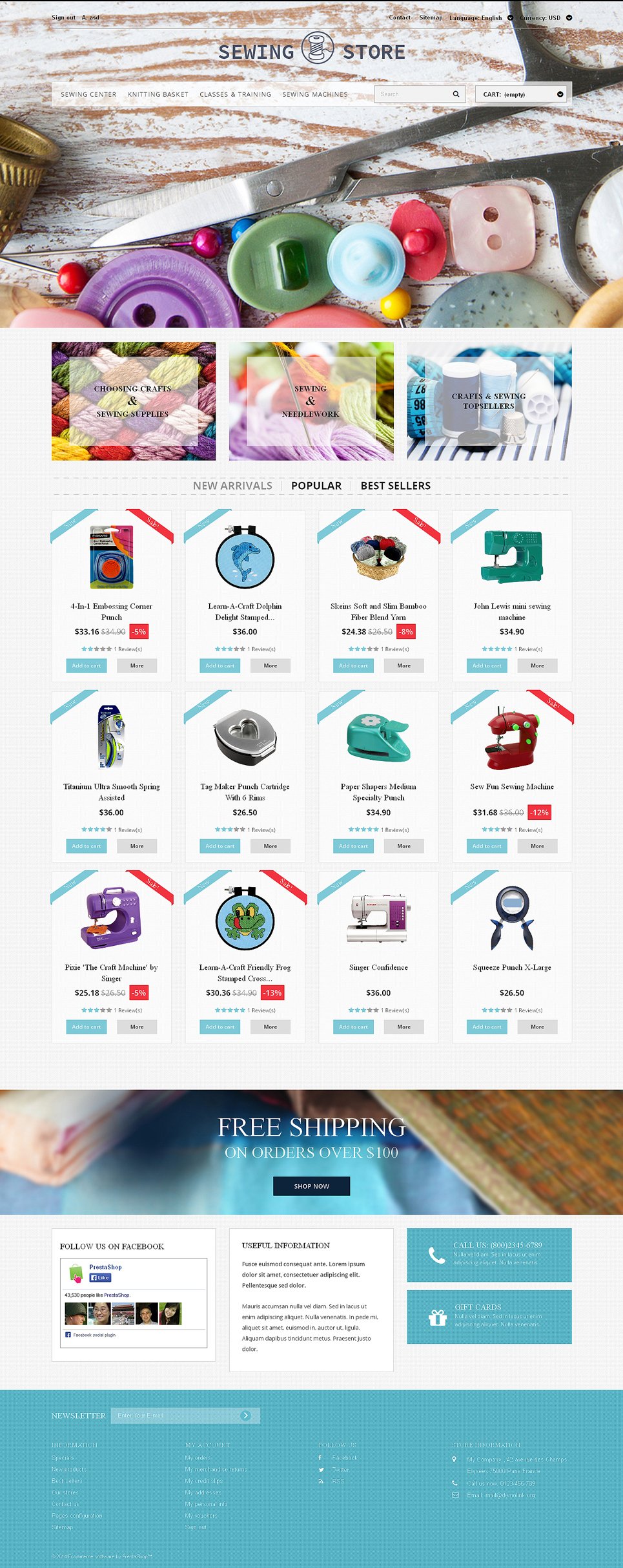 Sewing Lovers PrestaShop Theme TMT