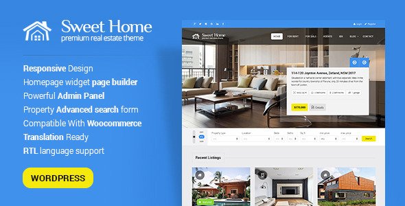 Sweethome - Responsive Real Estate WordPress Theme
 TFx