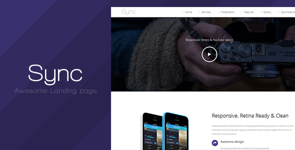 Sync - Responsive Landing Page
 TFx LandingPages