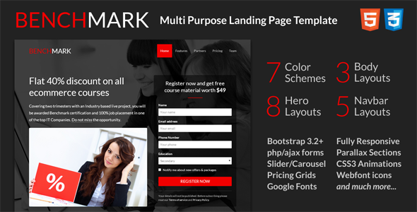 Benchmark - Multi purpose landing page template
 TFx