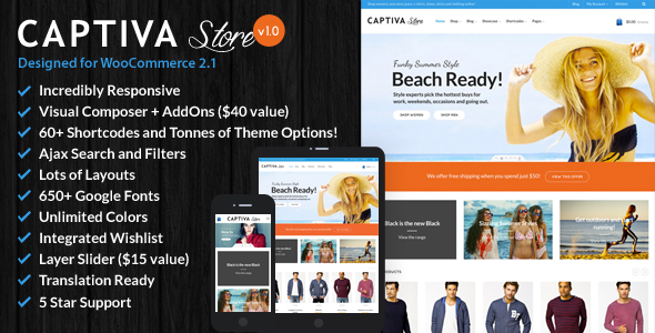 Captiva - Responsive WordPress WooCommerce Theme
 TFx