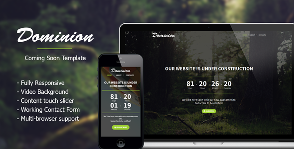 Dominion - Responsive Coming Soon Template
 TFx