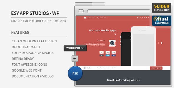 Esy App Responsive Wordpress One Page Theme
 TFx