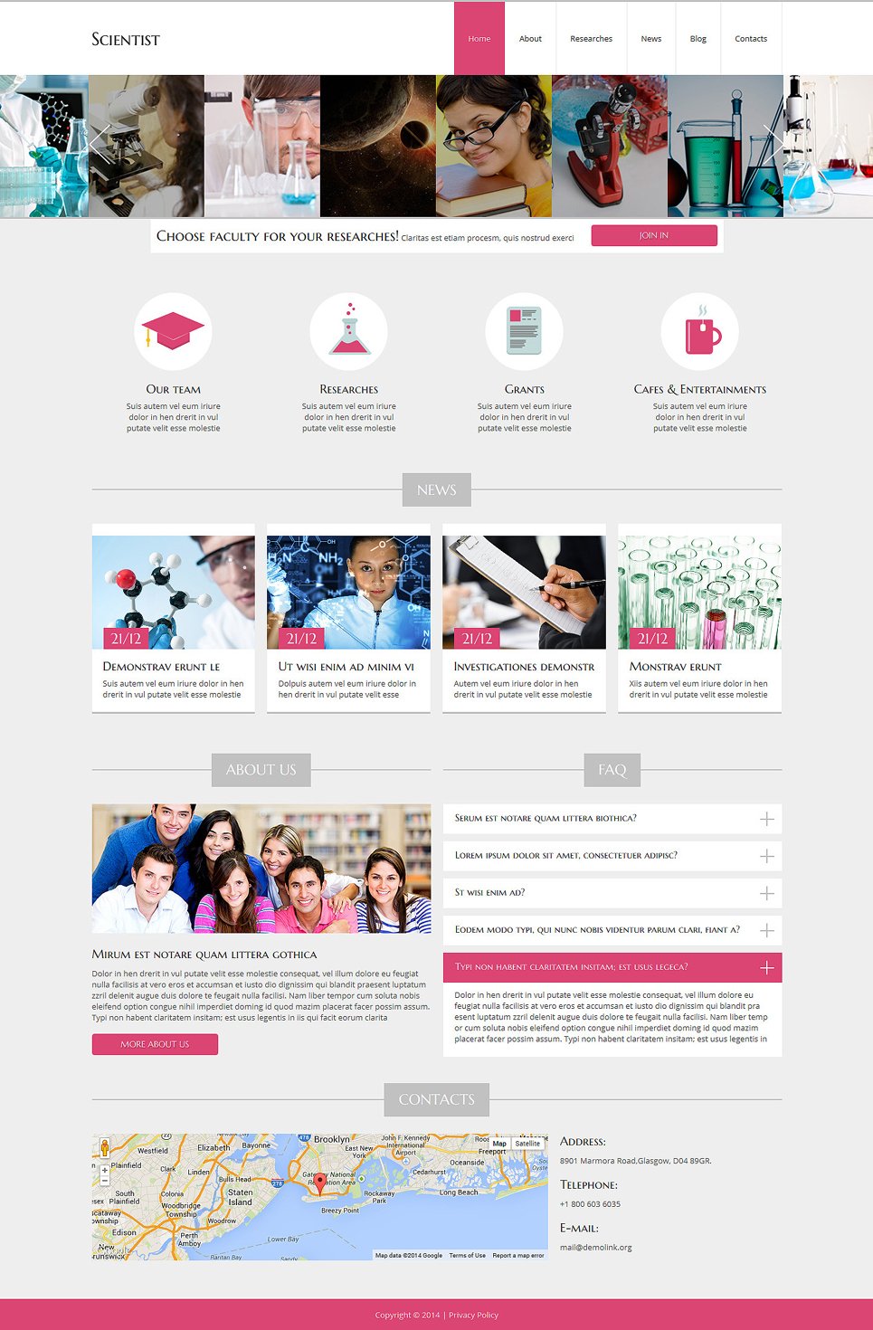 Laboratory for Science Classes Joomla Template TMT