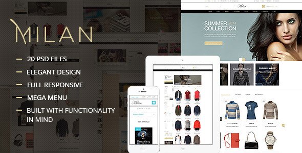 Milan - Fashion Store, Responsive eCommerce PSD
 TFx