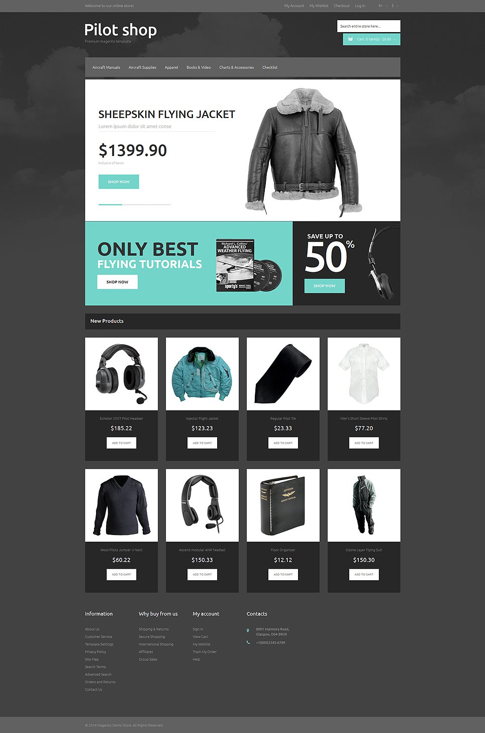 Online Pilot Store Magento Theme TMT