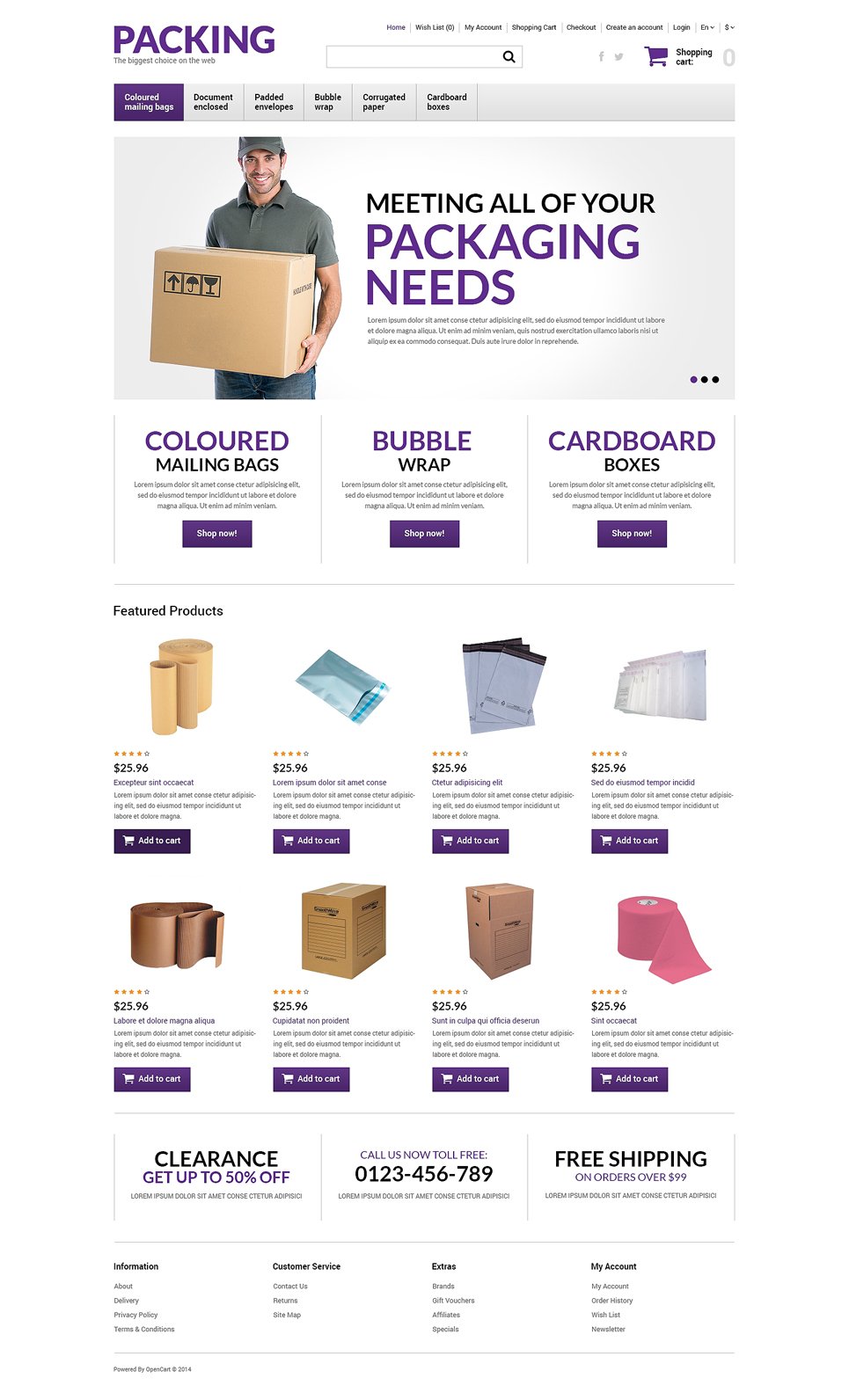 Packing Products Store OpenCart Template TMT