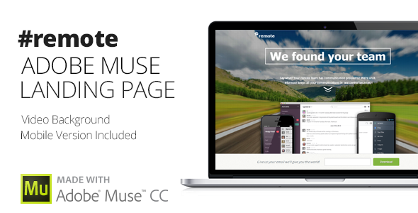 Remote | Adobe Muse Landing Page Template 
 TFx