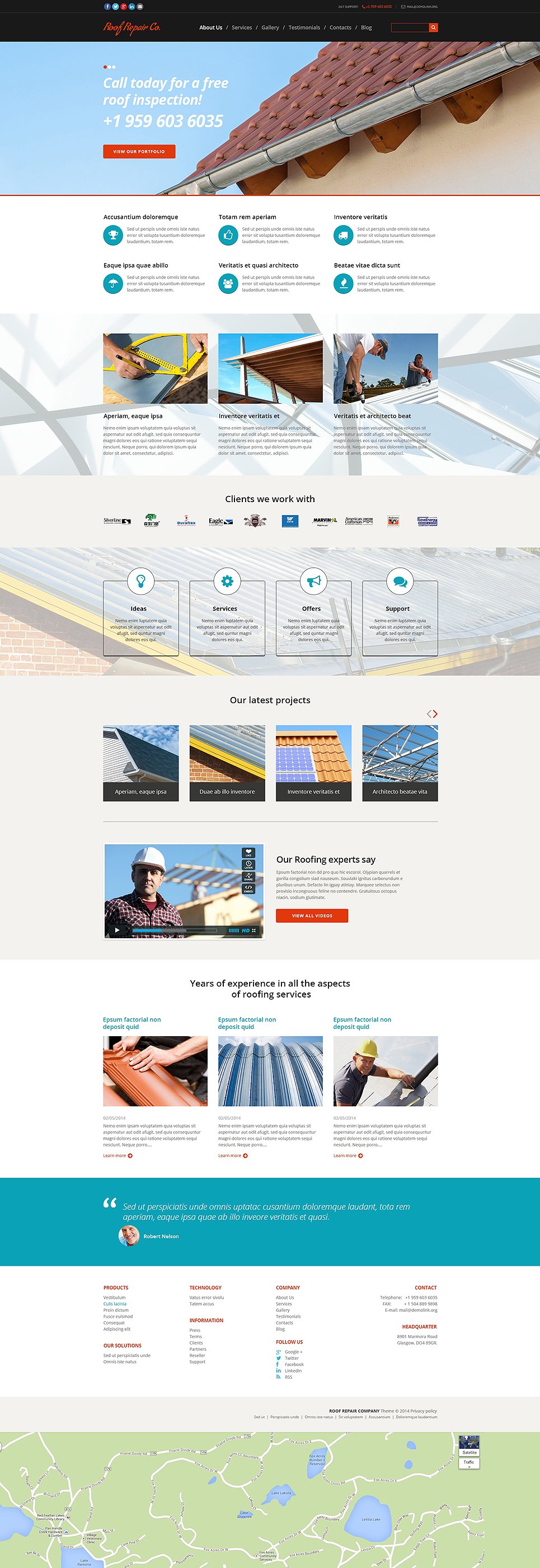 Roof Repair Services Joomla Template TMT