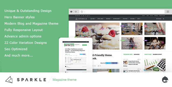Sparkle - Responsive News/Magazine Drupal theme
 TFx