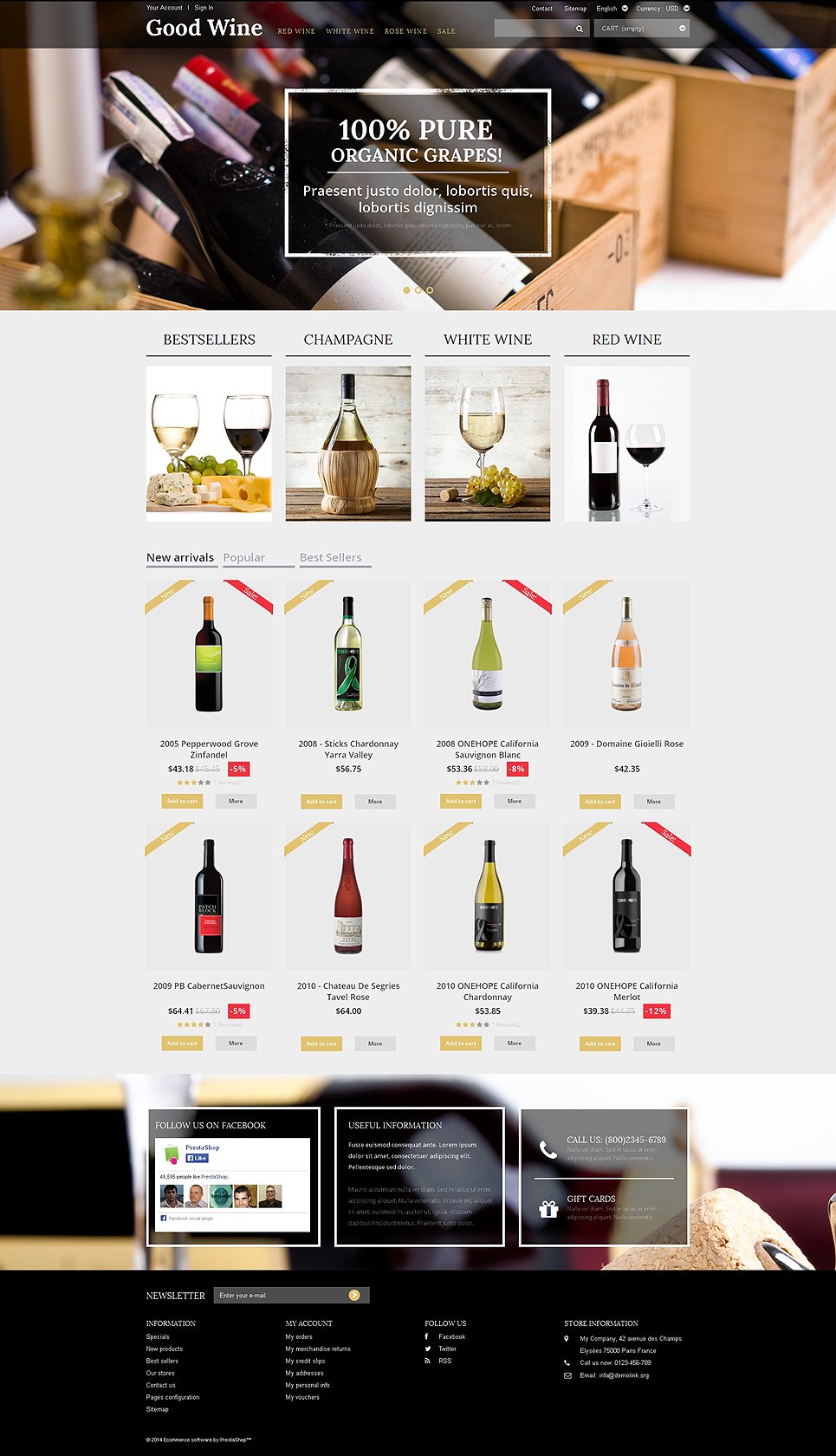 Wine of Superior Quality PrestaShop Theme TMT