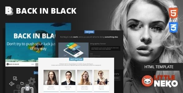 Back in Black | Responsive One Page Template
 TFx
