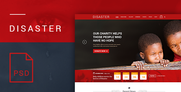 Disaster - Charity and Nonprofit PSD Template
 TFx